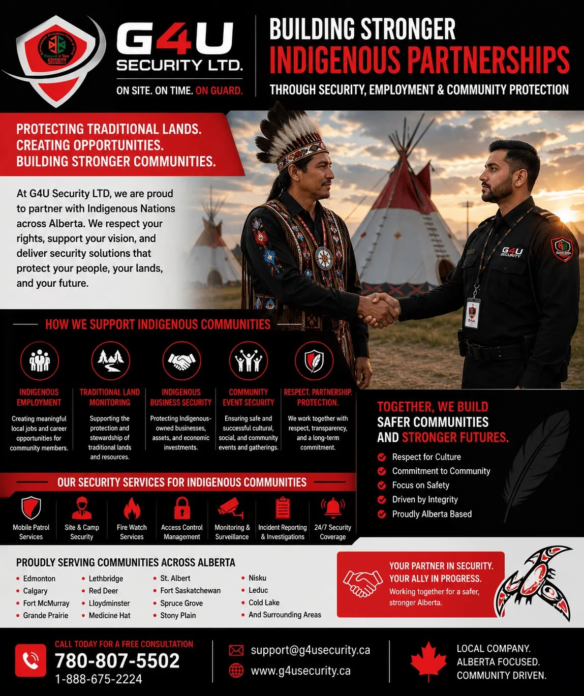 Building Stronger Indigenous Partnerships Through Security, Employment, and Community Protection: How G4U Security LTD Supports Indigenous Communities Across Alberta